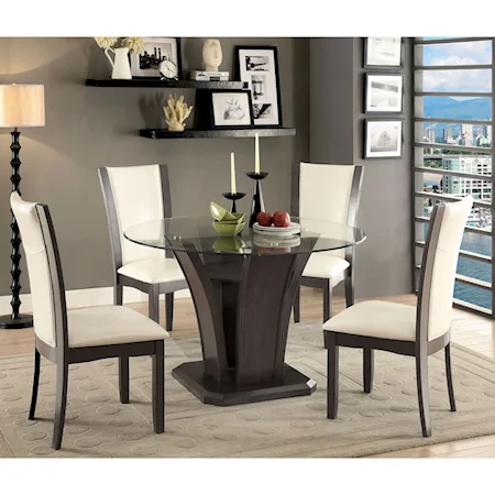 5 Piece Dining Set with Round Table